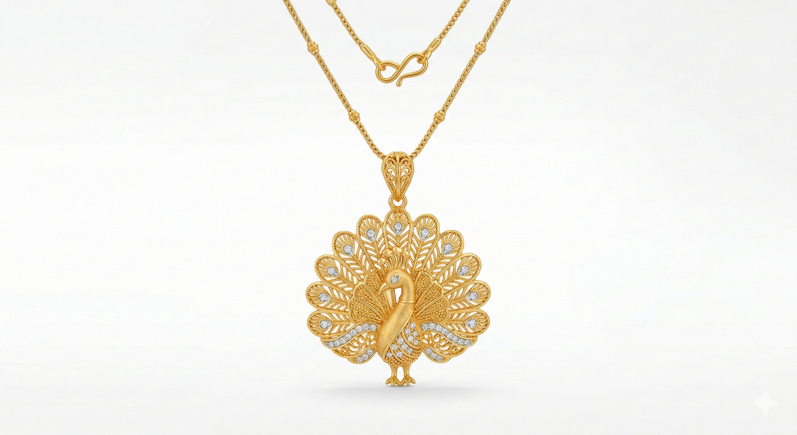 Peacock Design Gold Pendant